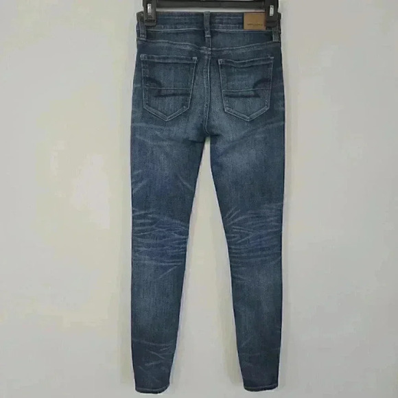 American Eagle Super Stretch High Rise Jegging Distressed Jeans Size 0 - Picture 2 of 9